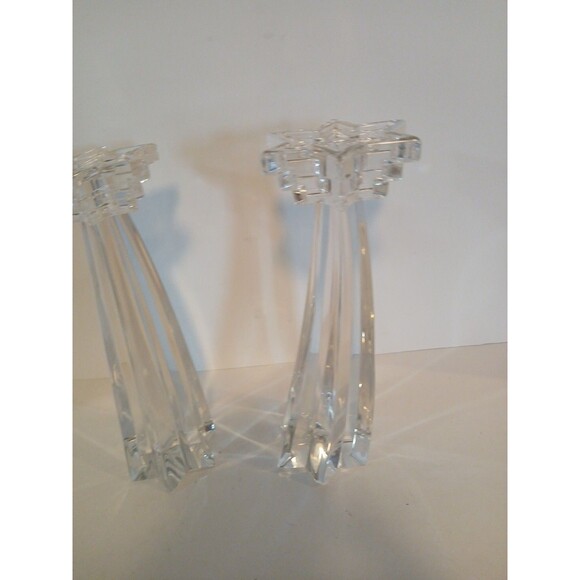 2 Vintage WMF Germany Shooting Star 24% Lead Crystal Multi Tier Candle Holder 8' - Picture 9 of 16